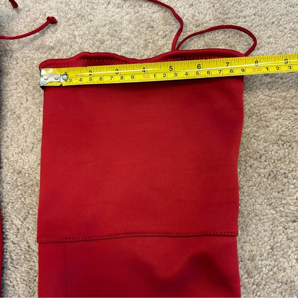 Aldo red satin stiletto thigh high over the knee high heel boots Sz 7